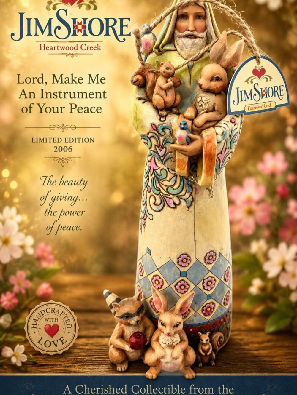Retired 2006 Jim Shore Heartwood Creek Lord Make Me An Instrument Of Your Peace